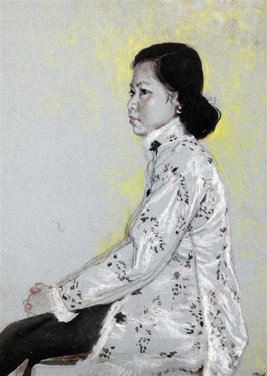 Henry Bird (1909-2000) Portrait of a seated lady, 13 x 9.75in.